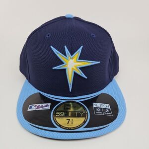 New Era Tampa Bay Rays MLB Diamond Era‎ 59Fifty Fitted Hat Cap Size 7 3/8